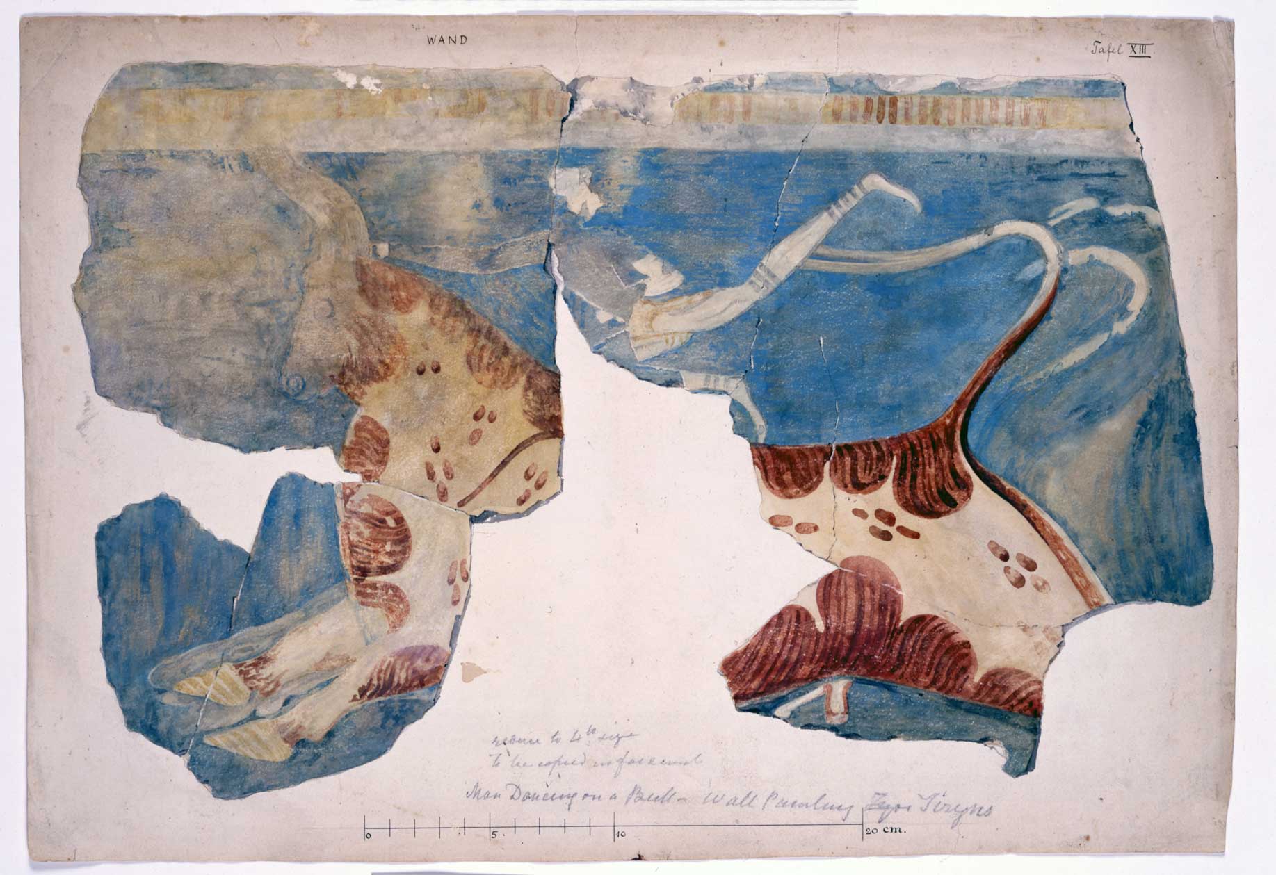 ティリンス宮殿の壁画 牛の背で踊る男の図