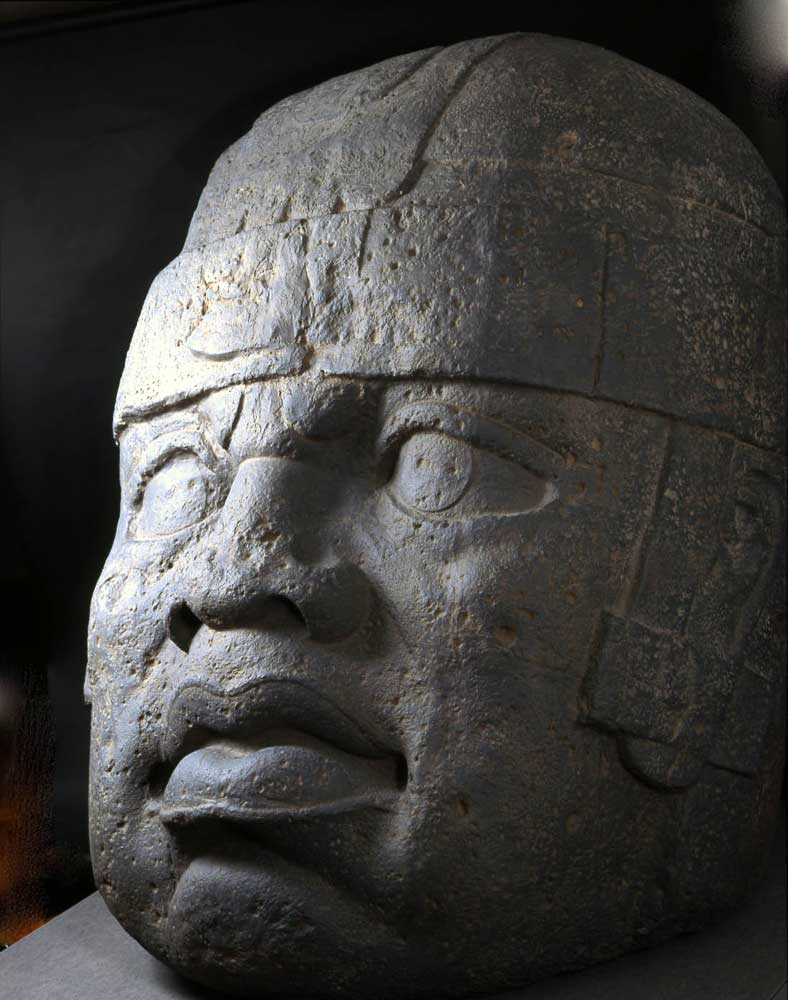 買蔵 中南米 オルメカ文化 石像 Q6-2 - 美術品